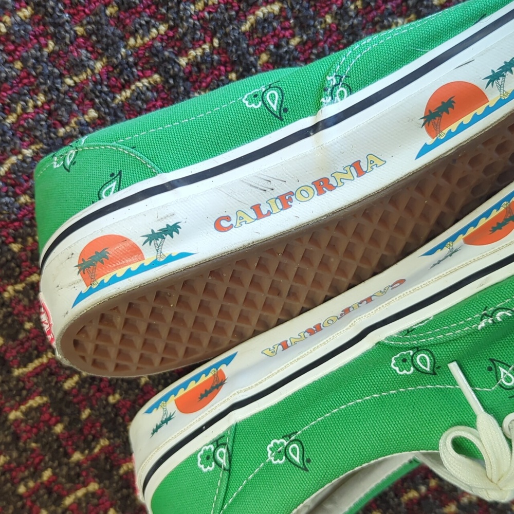 Vans Authentics California Paisley Green Sneakers - Picture 2 of 6